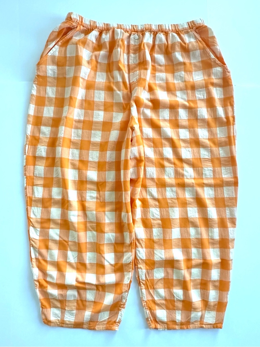 ✨Set✨LyreBird by Anthropologie Swing Tank & Barrel Boxer Pants Marigold Gingham - Picture 7 of 16